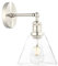 Phansthy Applique murale loft, entonnoir en verre transparent, style industriel vintage, applique murale industrielle élégante et simple, style industriel (couleur acier inoxydable brossé)