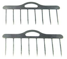 WurstKamm Wurstwender Edelstahl Wurst Grillzange Wursthalter Grillguthalter Bratwurst Rostbratwurst Grillzubehör Grillgadget Geschenk (Mini 8er 2er Set)