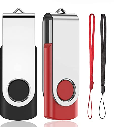 AreTop Clé USB 1GB Lot de 2, Rotation USB 2.0, 2 Couleurs | Rotation 360° protège le connecteur, USB 2.0 Plug-and-Play, compatible PC/ordinateur portable/tablette/voiture/TV