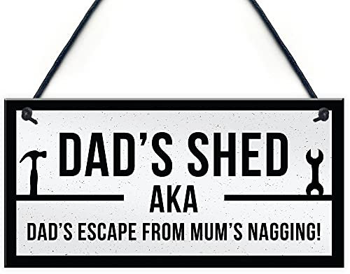 Funny Dads Shed Sign Hanging Man Cave Garden Plaque Fathers Day Gift For Dad