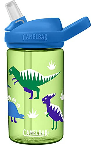 CAMELBAK Kids Water Bottle with Tritan, Straw Lid, Hip Dinos (14 oz)