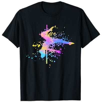 Poledance Bar Pole Dance Fitness Paint Splash Damen T-Shirt