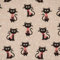 SCHÖNER LEBEN. Dekostoff Halbpanama Leinenlook Sweet Cats Katzen Natur schwarz 1,40m