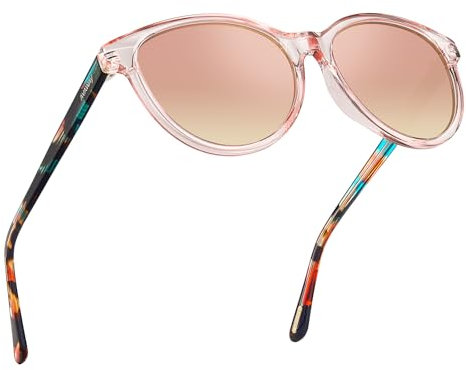 AVAWAY Retro Oeil de Chat Lunettes de Soleil Femme Polarisées, UV400 Protection Sunglasses Catégorie 3 Conduire Voyager AV201