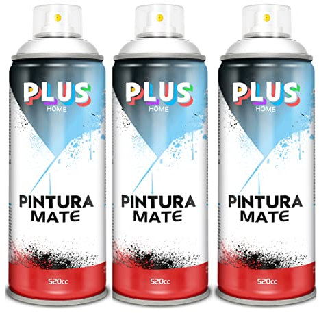 Pintura Spray 520cc para pintar todo tipo de super cies: madera, metal, cartón, tela, piedra, bra de vidrio, plásticos rígidos, etc para bricolaje y DIY.Blanco Skeleton (Ref:640)(Paquete de 3 )