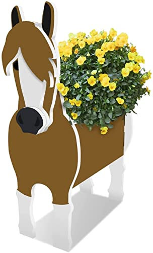 ZAPION Pferde-Pflanzgefäß, niedliche Pflanze, Haustier, Pferde-Pflanzkasten, Tierform, PVC-Pflanzen, Vorratsbehälter, drinnen und draußen, Gartendekoration, Geschenke für Tierli