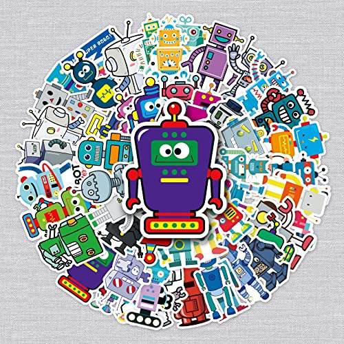 Roboter Aufkleber Robots Sticker Set 50 Stücke Niedlich Deko für Auto Laptop Skateboard Fahrrad Moped Motorrad Fahrrad Computer,Geeignet für Erwachsene Kinder