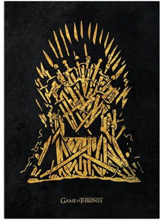 Displate Offiziell Game of Thrones MetallPoster Magnetische Befestigung Inklusive Lizenziert Bilder Hochwertiges Poster Minimalistic Medieval - The Iron Throne Minimal 45 cm x 32 cm