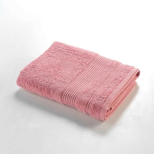 Promo Linge Serviette de Douche éponge – Drap de Douche 100% Coton 500g/m² – Serviette de Bain 70x130cm très absorbante et Douce – Oeko-TEX® (Bois de Rose)