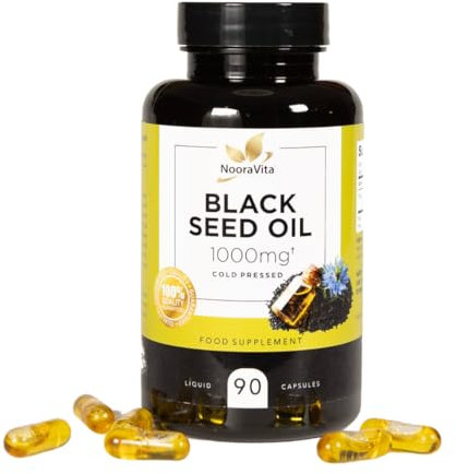 Black Seed Oil 1000MG, Cold Pressed 90 Capsules, Vegetarian & Vegan, Halal Certified, GMP, Non GMO, Quality Guaranteed.