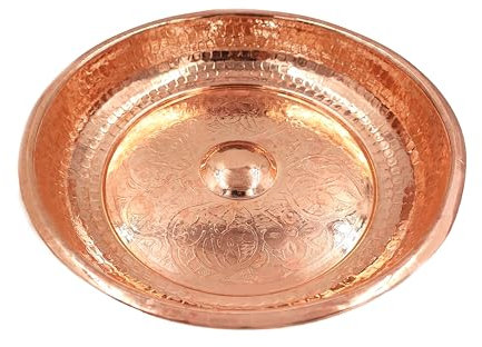 baykul BAYKUL Turkish Hammam Copper Bath Bowl, Handcrafted Copper Decorative Bowl, Traditional Handmade Copper Construction, Diameter 8'' Height 2.5'' (Copper)