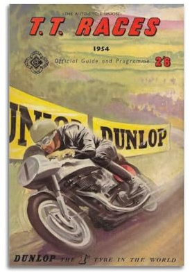 AZTU Vintage Motorrad Poster 1954 Isle of Man TT Dekorative Leinwand Familie Schlafzimmer Kunstwerk Bild Gemälde 30 x 45 cm