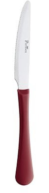 PINTINOX Set 12 Coltelli Tavola Stresa Colour Rosso, Acciaio Inox, manico antiscivolo in Polipropilene ergonomico