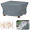Velway Housse Salon de Jardin Imperméable: Housse de Table Jardin Exterieur avec Bande Réfléchissante - 600D Oxford Coupe-Vent Couverture de Protection Meubles Bâche pour Table - Gris 125x125x74cm