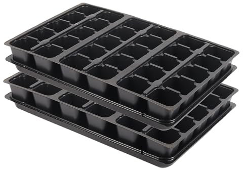 Pullmer Anzuchtplatte mit Untersetzer mit 30 Pflanzlöchern, Topfplatte, 2er-Pack, Saatplatte für 30 Töpfe 66x56 mm je Platte, perfekt für die Aussaat, für Sämlinge oder Stecklinge
