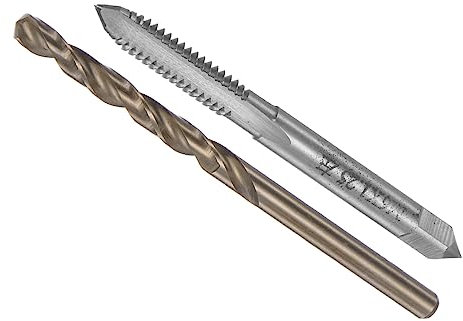 CoCud Taraud et Perceuse Mèche Ensemble, M6 x 1,25 Robinet Filetage 4,7 mm Perceuse Diamètre, Gauche Main Métrique Machine Vis Robinet & Torsion-(Filetage Tapotement), 1-Ensemble