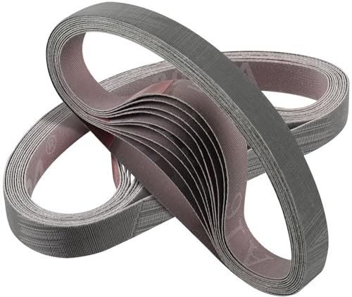 Sruhrak Knife Sharpener Sanding Belts 12.5 x 305 mm Pack of 10 1200 Fine Grain Replacement Sanding Belt Set Compatible with Work Sharp Knife & Tool Sharpener