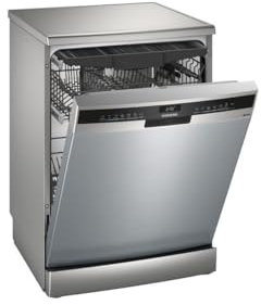 SIEMENS - Lavavajillas de libre instalación, iQ300, 60 cm, Home Connect, varioSpeed+, Acero antihuellas, SN23HI02ME