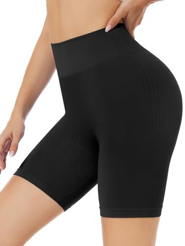SIHOHAN Gym Shorts Damen, Kurze Sporthose Radlerhose Push Up Sport Shorts High Waist Sport Leggings Damen Kurz Fitness(Schwarz,S)