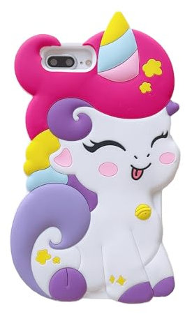 Wifantien 3D Cute Unicorn Soft Case for iPhone 7Plus/8Plus/6s Plus/6 Plus 5.5,3D Cute Cartoon Kawaii Fashion Character Unicorn Horse Kids Girls Women Soft Silicone Case for iPhone 8Plus/7Plus Unicorn