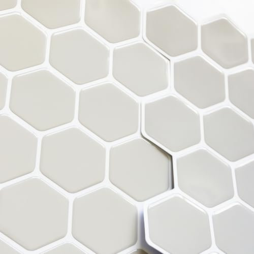 Alwayspon 10 Sheet 12''x12inch Brown Cream Mosaic 3D Vinyl Wall Tile Sticker Transfers, Peel and Stick Self-Adhesive Waterproof Splashback Stick on Tile Decals for Kitchen Bathroom Wall
