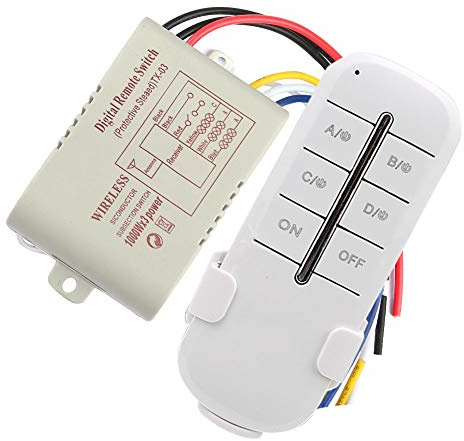 Interruttore di controllo senza fili 1/2/3/4 vie, on/off, AC180-240 V, 1000 W, ricevitore senza fili, luce telecomando RF (MR703, 3 x 1000 W)