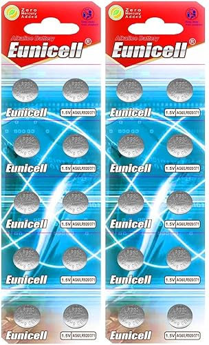 20 Knopfzellen AG6 Uhrenbatterien 1,5 V ersetzt 371, SR920SW, V371, D371, S921E, 605, SR921, LR921, SR69
