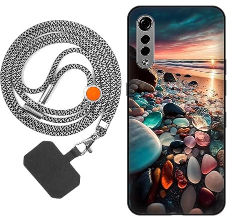 vingarshern Handyhülle Kompatibel mit LG Velvet 5G Hülle Silikon Rückseite mit Muster Design,Weich Stoßfeste Anti-Kratzt Schutzhülle mit Handykette/Umhängeban,Bild*05