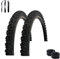 2 x VEE Rubber V107 20 Fahrradreifen Schwarz 50-406 (20 x 1.90) + 2 x passende Schläuche AV inkl. Reifenheber