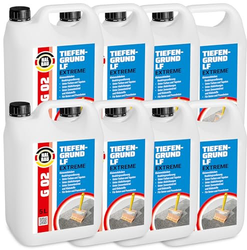 HALBAU Tiefengrund 40 L mit Kaliwasserglas, Silikatgrundierung für Innen, Aussen, Voranstrich für Beton, Farben, Tapeten G02