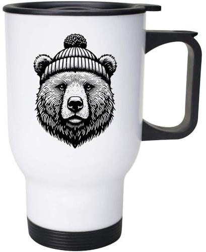Azeeda 400ml 'Beanie Bear' Reusable Coffee/Travel Mug (MG00072757)