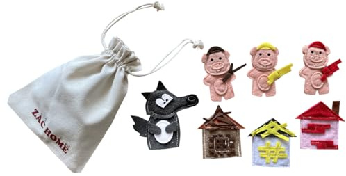 Three Little Pigs Finger Puppet Set: Storytime Fun for Kids SET OF 7