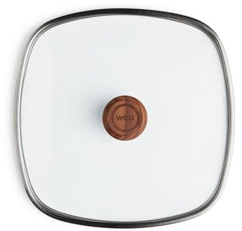 Woll Logic Sicherheitsglasdeckel, viereckig, 28 x 28 cm, mit Holzdeckelknopf