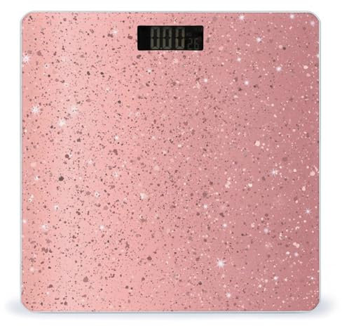 Rose Gold Giltter Digital Weighing Scales LCD Display Body Weight Scale for Bathroom Home Gym Scale