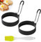XIWJLWO Set di 2 anelli per uova antiaderenti in acciaio inox, stampi per frittata, utensili da cucina, stampi per uova al tegamino, panini, polpettone, pancake