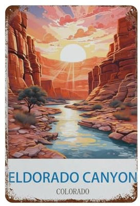 Eldorado Canyon Colorado Vintage-Reiseposter, Blechschild, Metallschild, Blechschild, 20 x 30 cm, H73