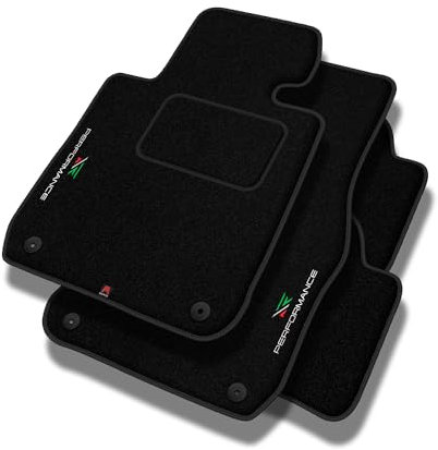 MatsMore Autoteppiche Automatten Velours Fussmatten passt für Opel Corsa C 2000-2006 - Standard, Perforiert, grün, weiß und rot -Präzise CNC-Stickerei, Design-Lochpaspel, Auto Fußmatten - Perfekt für