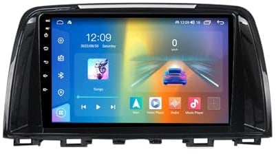 Double Din Car Radio for Mazda 6 Atenza 3 GJ 2012-2015, Android 13 Car Stereo 9 Touchscreen Carplay&Android Auto DAB FM AM RDS Radio SWC/Bluetooth 5.0/Backup Camera/GPS Navigation+MIC(B,NF-2)