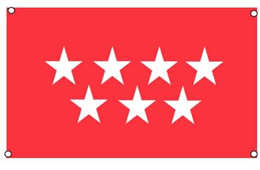 Stormflag Bandera Madrid 3x5ft/90x150cm Bandera Comunidad de Madrid poliéster 90g, 4 ojales de metal costura doble con ojal