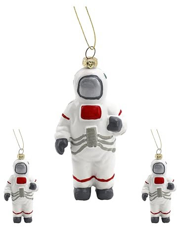 M.Kritzinger's Weihnachtskugeln aus Kunststoff, Astronaut, 13 cm, 3er Set
