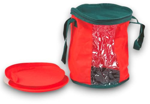 Generico Scatola Porta Ornamenti Natalizi, 3 Dimensioni Disponibili Contenitore per Palline di Natale e Decorazioni con Divisori, Ideale per Organizzare e Conservare (Rosso, 25x30 Cm)
