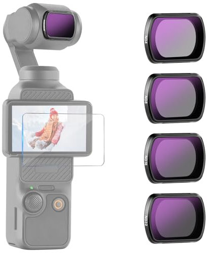 NEEWER ND Filter Kit für Pocket 3 (4 Stück), ND4 ND8 ND16 ND32, Magnetisches Neutraldichtefilter-Zubehör-Set mit optischem HD-Glas, mehrschichtig, kompatibel mit DJI Osmo Pocket 3 Creator Combo,