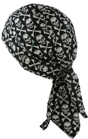 fashionchimp Zandana aus 100% Baumwolle, Bandana-Kopftuch, Bikertuch für Damen und Herren, Muster-Print (Totenköpfe)
