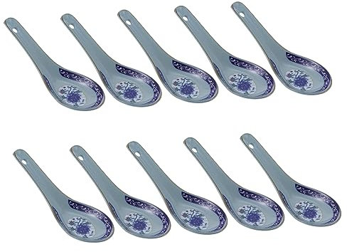 MOTHNUR 10 Stück Esslöffel für den einzug küchenmaschiene dekorierlöffel hochzeitgeldgeschenke reiskocher Mini-Dessertlöffel Kaffeelöffel Besteck Gewürzlöffel Keramiklöffel Blue