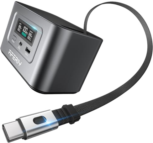 AFERIY Nano100 Generatore Elettrico Portatile Da 100W Caricatore Da 99,2Wh, Con Cavo PD100W Retrattile, Ricarica Solare Con 100W Max, Batteria, Stazione Di Energia Per Il Campeggio