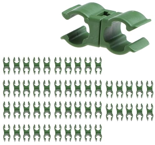 50 pezzi di connettori per supporti di piante, 16 mm di fibbia a croce, clip di fissaggio, clip universali in plastica per supporti di rampicanti per giardino, frutteto, gabbia per pomodori