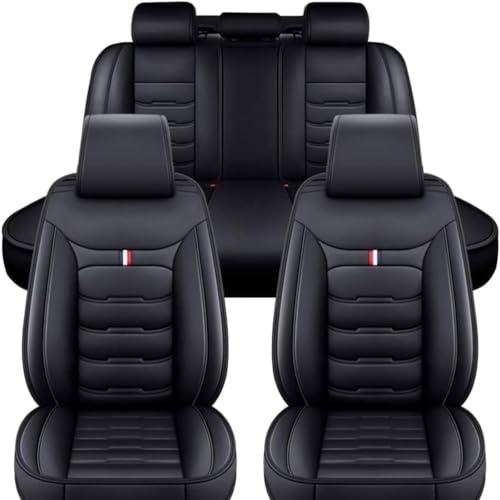 LVTFCO Auto Leder Sitzbezüge Sets für VW T6 California 2016-2025, Schonbezüge Sitzschoner Vorne Hinten Wasserdicht Sitzauflage Autositz Sitzschoner,Black