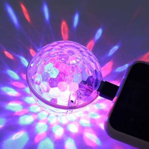 USB Betriebene Kristallkugel LED Bühnenleuchte, Tragbares Partylicht | Buntes Discolicht, Kunststoffgehäuse, Dekorative Lichtwirkung, für Weihnachtsdekoration und Geburtstagsfeiern