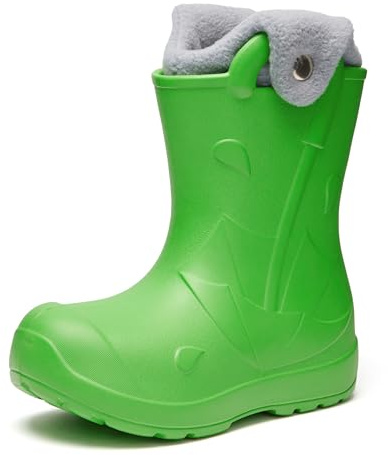 Ladeheid x Camminare Kinder Gummistiefel aus leichtem EVA warm gefüttert wasserdicht mit praktischem Griff und edlem Regenschirm-Relief für kalte Tage und Schnee LA-CA-21