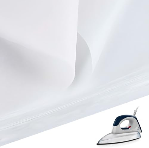 3m Medium Weight Iron On Fusible Interfacing Fabric, Fusible Fleece Interfacing for Sewing and Quilting, Non-Woven Single Sided Adhesive Lining for Bag Making, Garment Crafting, DIY and Dressmaking